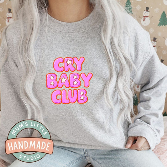 Ladies Crew Neck Jumper - Cry